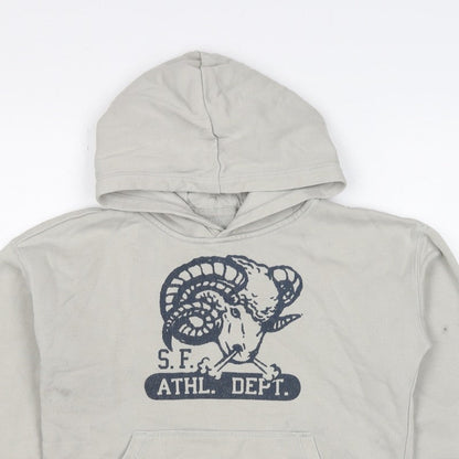 Gap Boys Beige Ram Graphic Pullover Hoodie 10-11 Years Fleece