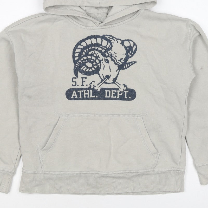 Gap Boys Beige Ram Graphic Pullover Hoodie 10-11 Years Fleece