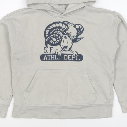 Gap Boys Beige Ram Graphic Pullover Hoodie 10-11 Years Fleece