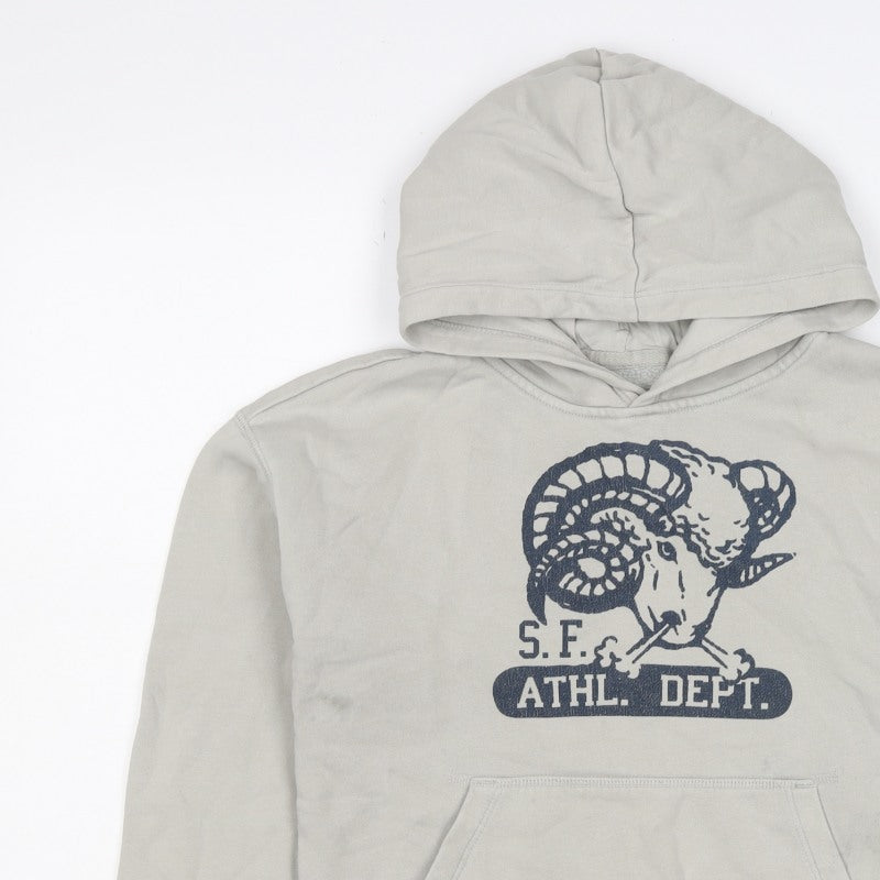 Gap Boys Beige Ram Graphic Pullover Hoodie 10-11 Years Fleece