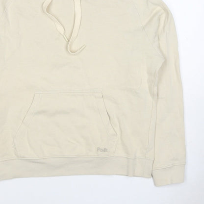 Folk Women's Ivory Size S Pullover Hooded Sweatshirt Logo Pocket