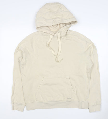 Folk Women's Ivory Size S Pullover Hooded Sweatshirt Logo Pocket