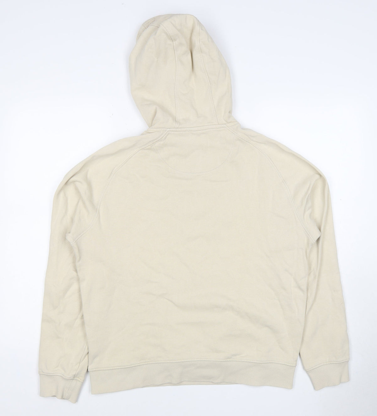 Folk Women's Ivory Size S Pullover Hooded Sweatshirt Logo Pocket