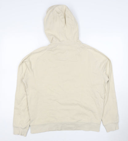 Folk Women's Ivory Size S Pullover Hooded Sweatshirt Logo Pocket