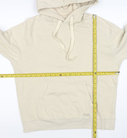 Folk Women's Ivory Size S Pullover Hooded Sweatshirt Logo Pocket
