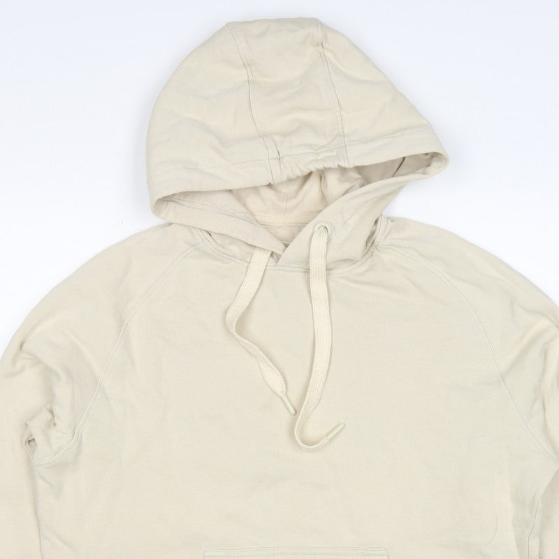 Folk Women's Ivory Size S Pullover Hooded Sweatshirt Logo Pocket