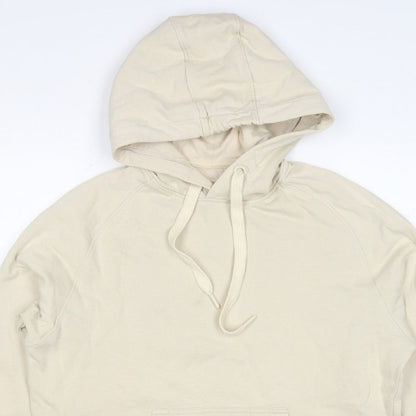 Folk Women's Ivory Size S Pullover Hooded Sweatshirt Logo Pocket