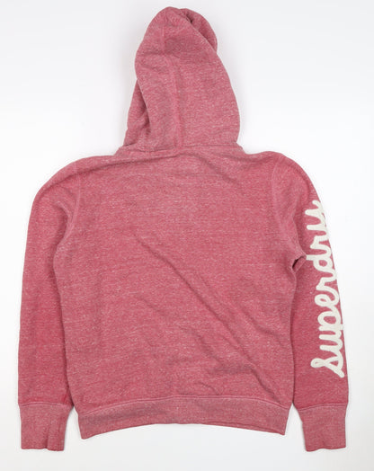 Superdry Women’s Pink XL Full Zip Logo Hoodie Sherpa Lined