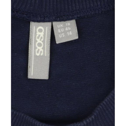 ASOS Women’s Navy Chicago Campus Graphic Ruffle Vest Sweatshirt UK 18