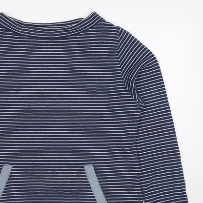Country Rose Women’s Blue Stripe S Pullover Sweatshirt Pocket Logo