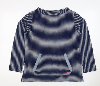 Country Rose Women’s Blue Stripe S Pullover Sweatshirt Pocket Logo