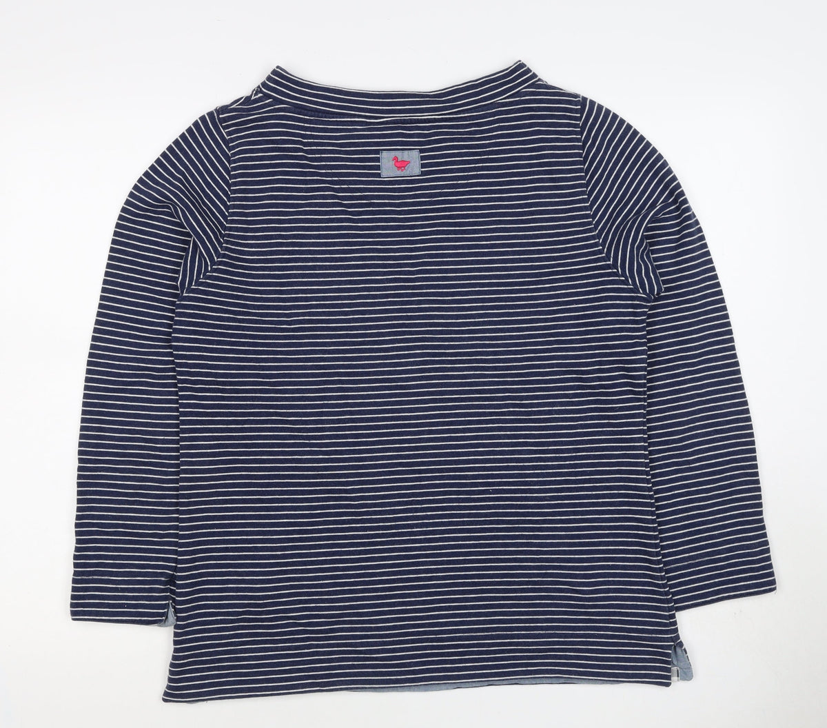 Country Rose Women’s Blue Stripe S Pullover Sweatshirt Pocket Logo