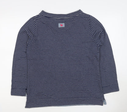Country Rose Women’s Blue Stripe S Pullover Sweatshirt Pocket Logo