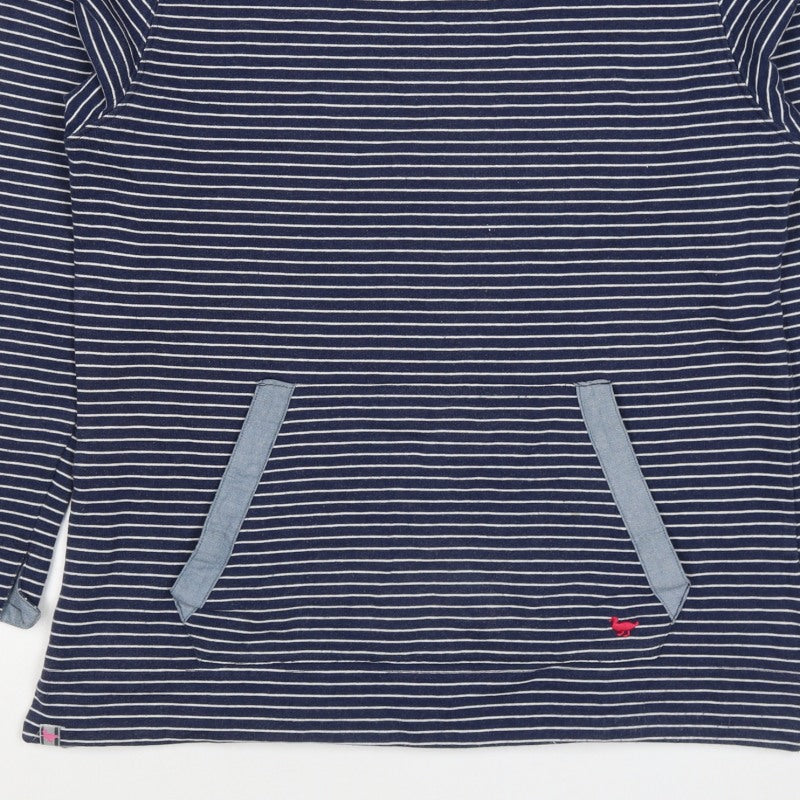 Country Rose Women’s Blue Stripe S Pullover Sweatshirt Pocket Logo