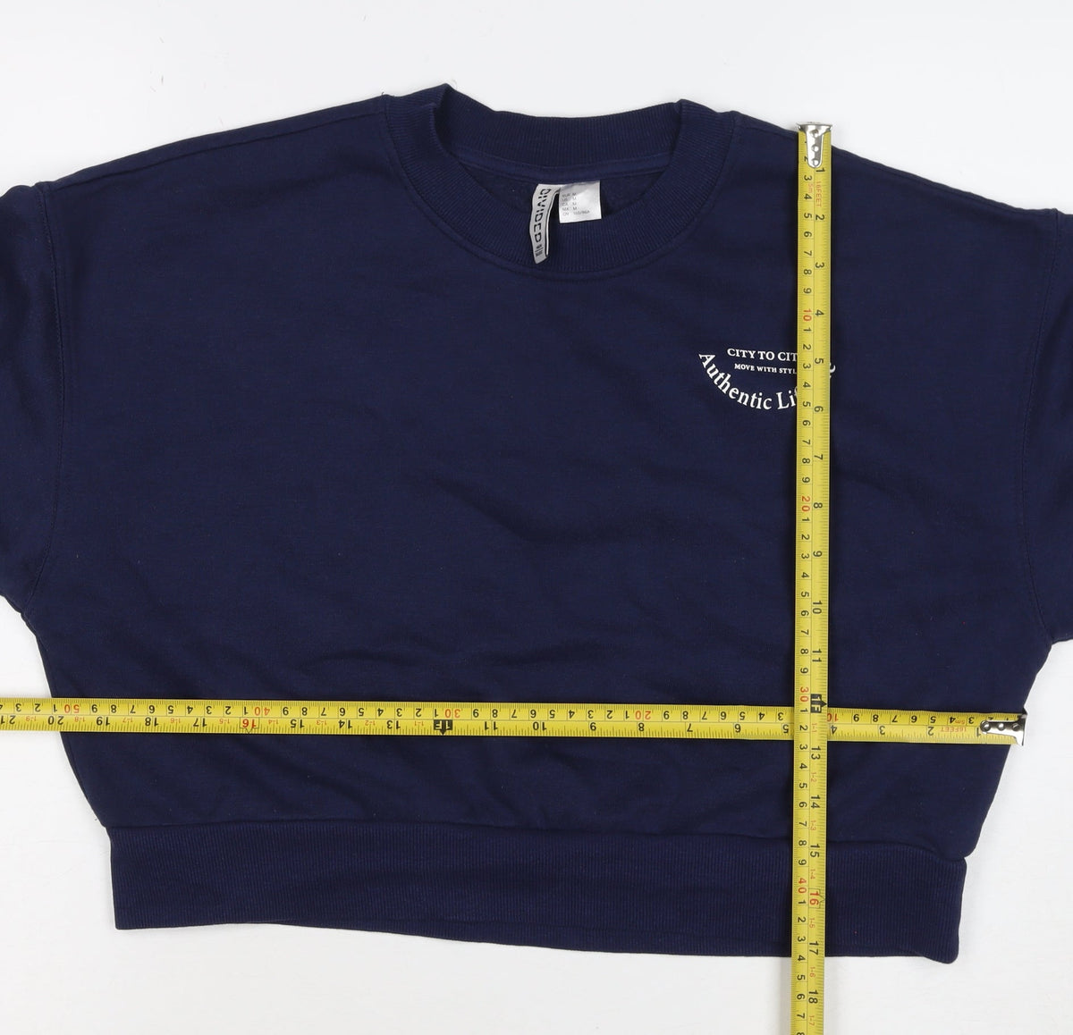 H&M Divided Women’s Blue UK 12 Pullover Logo Crew Neck Sweatshirt