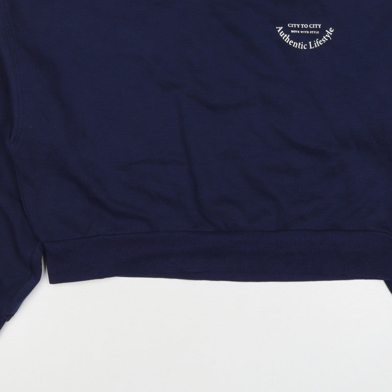 H&M Divided Women’s Blue UK 12 Pullover Logo Crew Neck Sweatshirt