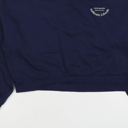 H&M Divided Women’s Blue UK 12 Pullover Logo Crew Neck Sweatshirt