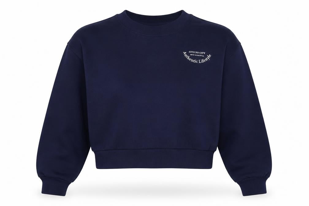 H&M Divided Women’s Blue UK 12 Pullover Logo Crew Neck Sweatshirt