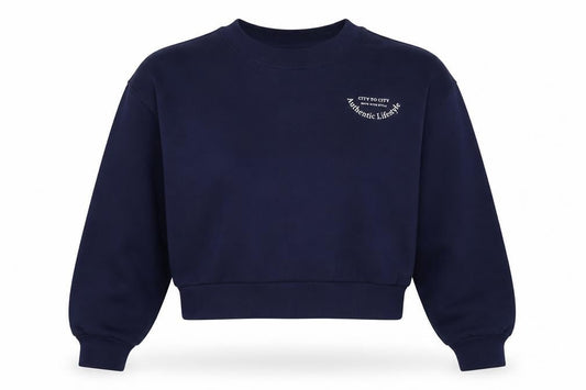 H&M Divided Women’s Blue UK 12 Pullover Logo Crew Neck Sweatshirt
