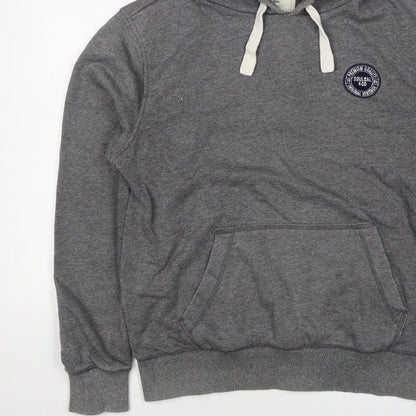 Soulcal & Co Men Grey 2XL Pullover Hoodie Logo Kangaroo Pocket