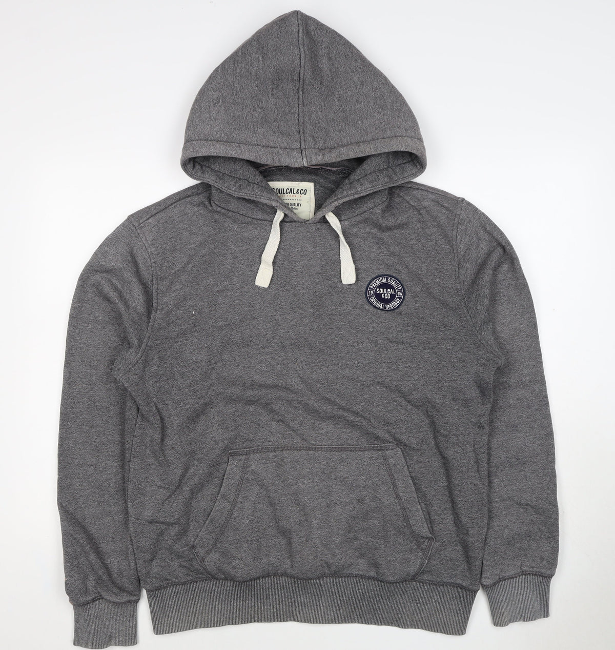 Soulcal & Co Men Grey 2XL Pullover Hoodie Logo Kangaroo Pocket