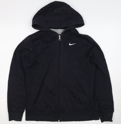 Nike Men's Black XL Full Zip Hooded Logo Hoodie Pockets