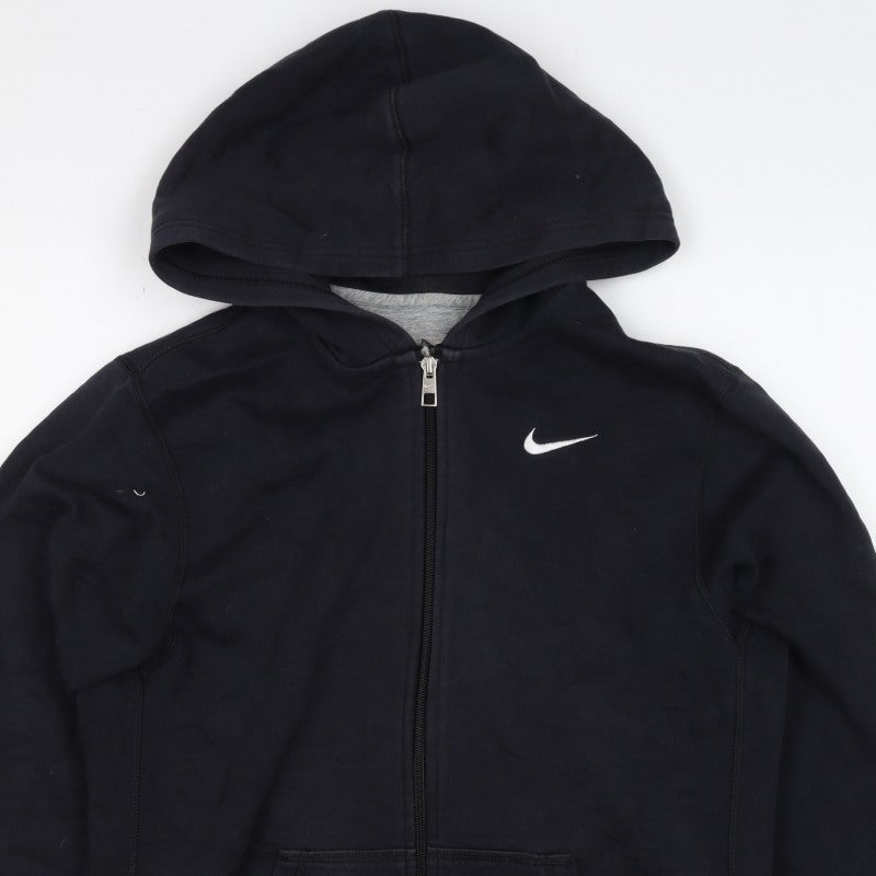 Nike Men's Black XL Full Zip Hooded Logo Hoodie Pockets