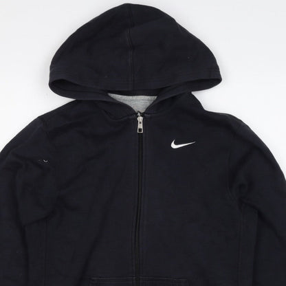 Nike Men's Black XL Full Zip Hooded Logo Hoodie Pockets