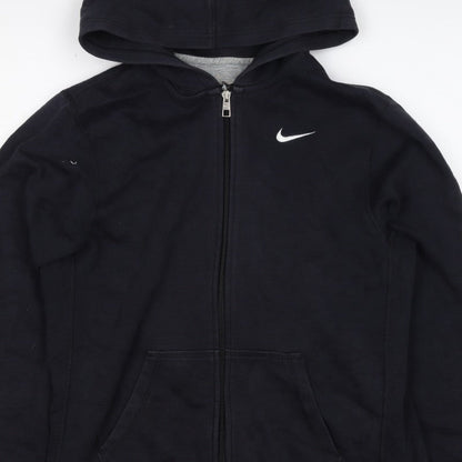Nike Men's Black XL Full Zip Hooded Logo Hoodie Pockets