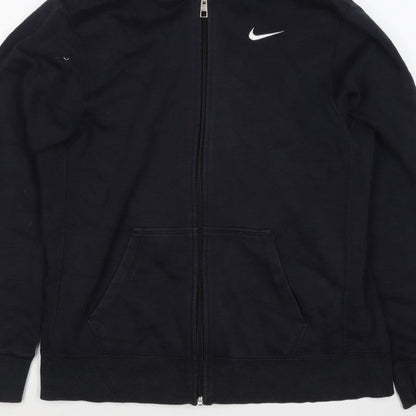 Nike Men's Black XL Full Zip Hooded Logo Hoodie Pockets