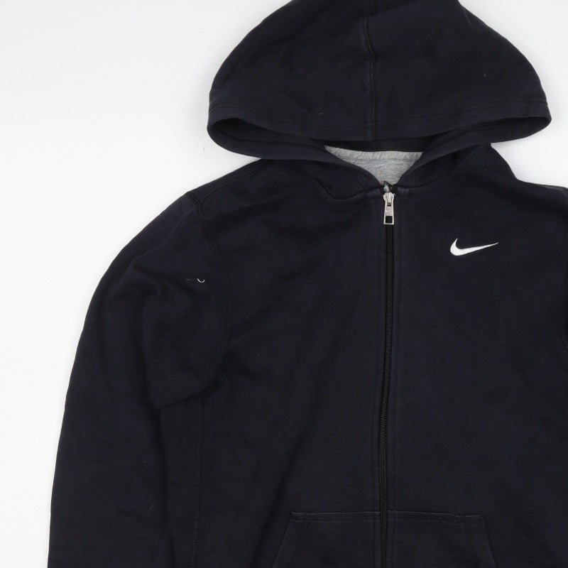 Nike Men's Black XL Full Zip Hooded Logo Hoodie Pockets