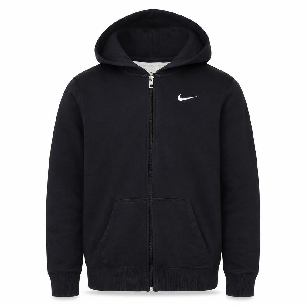 Nike Men's Black XL Full Zip Hooded Logo Hoodie Pockets