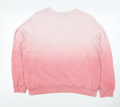 Marks & Spencer Women Pink Ombre M Pullover Crew Neck Sweatshirt