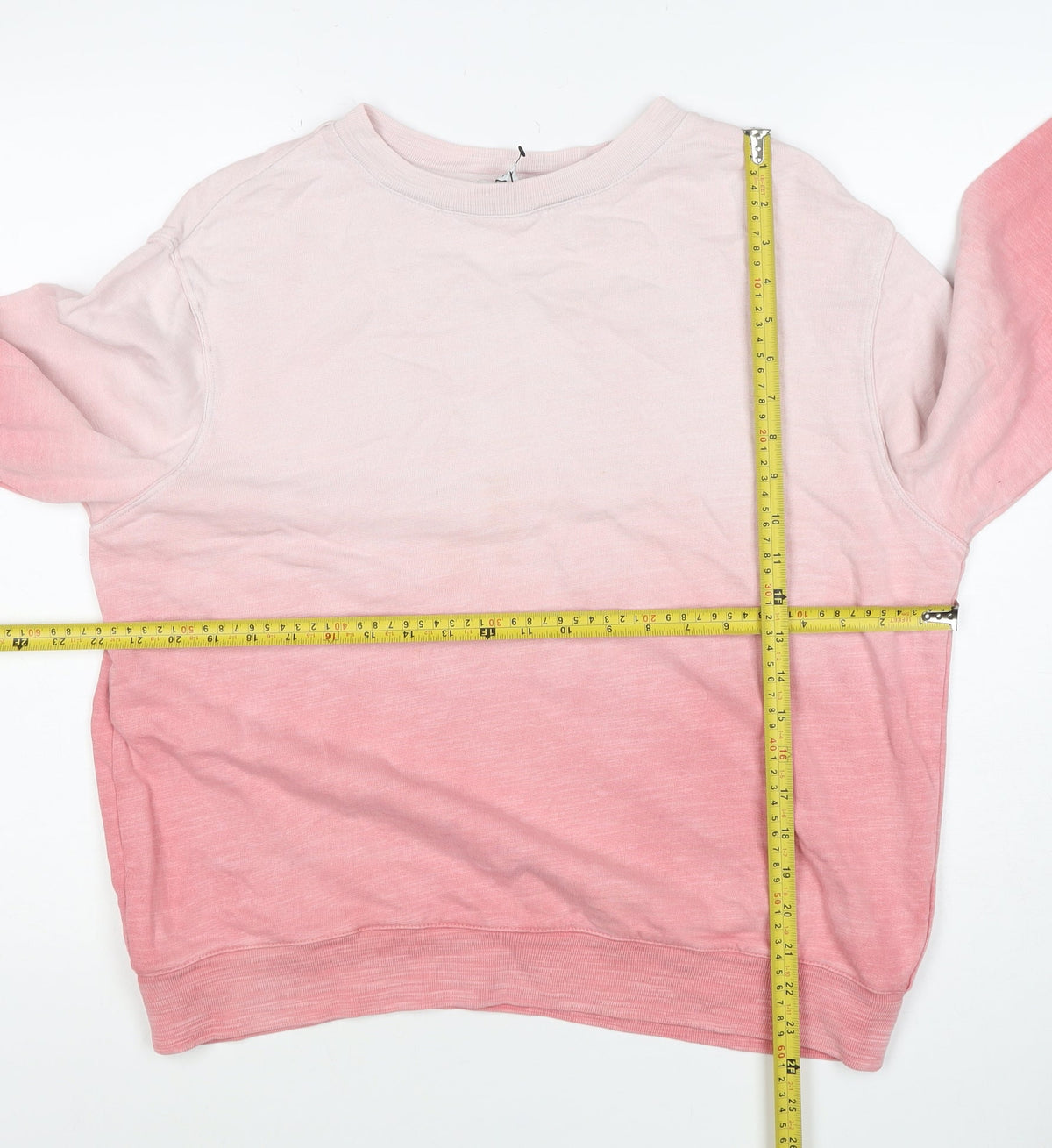 Marks & Spencer Women Pink Ombre M Pullover Crew Neck Sweatshirt