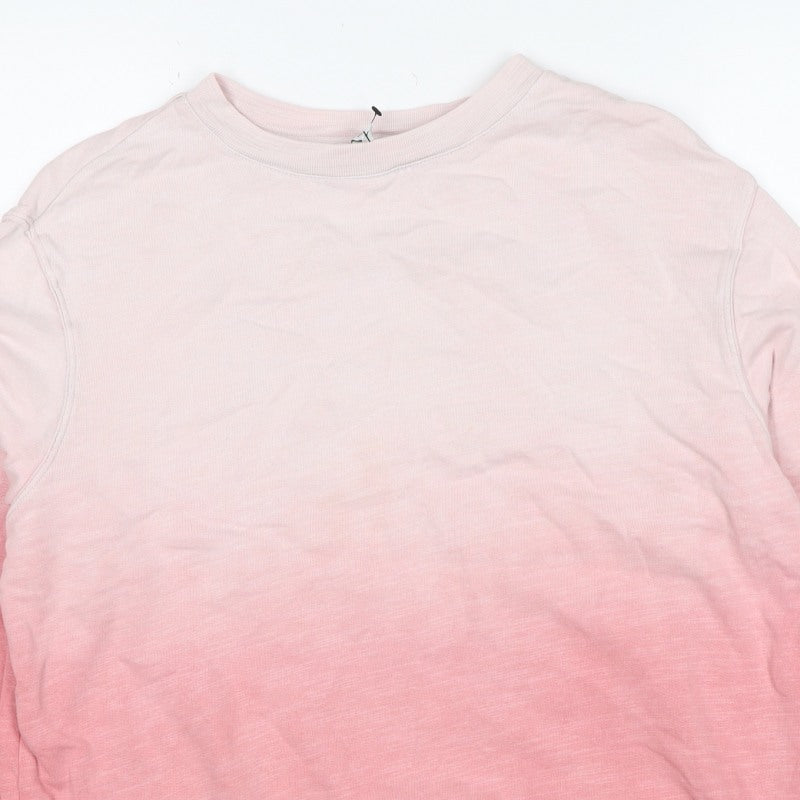 Marks & Spencer Women Pink Ombre M Pullover Crew Neck Sweatshirt