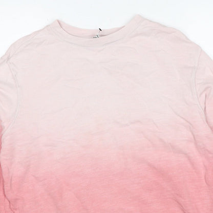 Marks & Spencer Women Pink Ombre M Pullover Crew Neck Sweatshirt