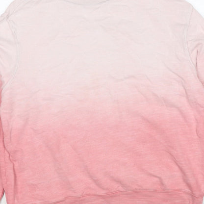 Marks & Spencer Women Pink Ombre M Pullover Crew Neck Sweatshirt