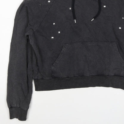 Clockhouse Women’s Black M Studded Pullover Hoodie Cotton
