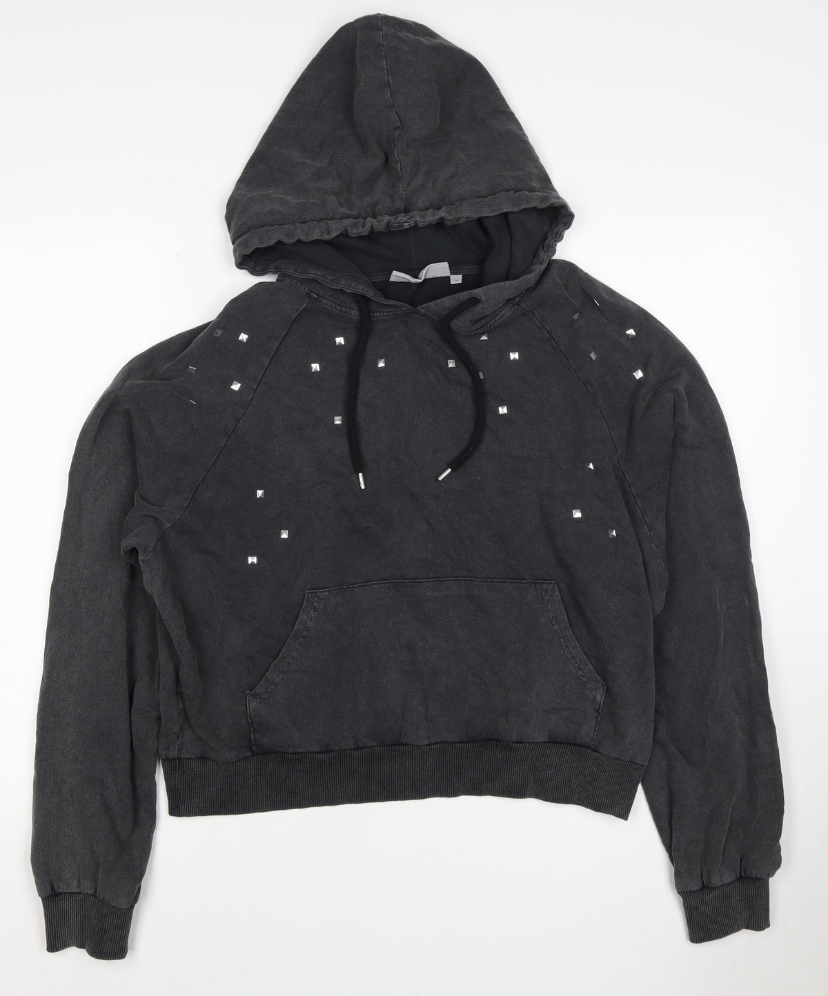 Clockhouse Women’s Black M Studded Pullover Hoodie Cotton