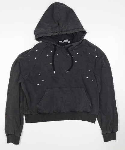 Clockhouse Women’s Black M Studded Pullover Hoodie Cotton