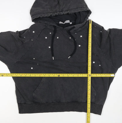 Clockhouse Women’s Black M Studded Pullover Hoodie Cotton