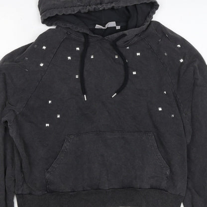Clockhouse Women’s Black M Studded Pullover Hoodie Cotton