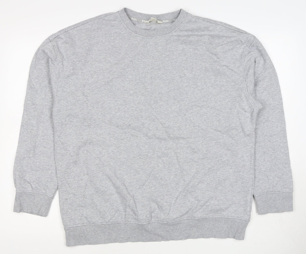 Marks and Spencer Women Grey Size 16 Crew Neck Pullover Sweatshirt