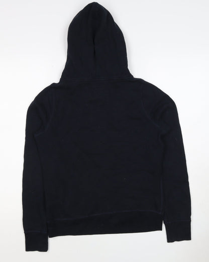 Hollister Women Black Pink Logo Pullover Hoodie M Hooded Fleece