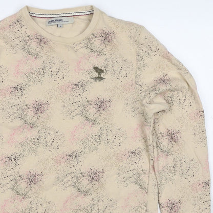 Blend Unisex Adults Beige M Pullover Sweatshirt Splatter Print