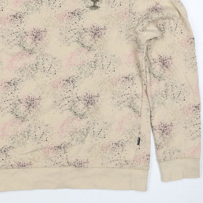 Blend Unisex Adults Beige M Pullover Sweatshirt Splatter Print