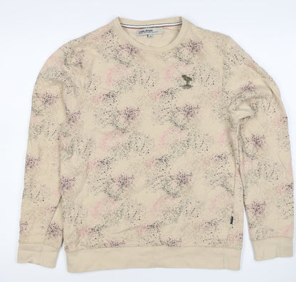 Blend Unisex Adults Beige M Pullover Sweatshirt Splatter Print