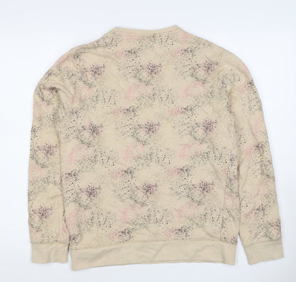 Blend Unisex Adults Beige M Pullover Sweatshirt Splatter Print