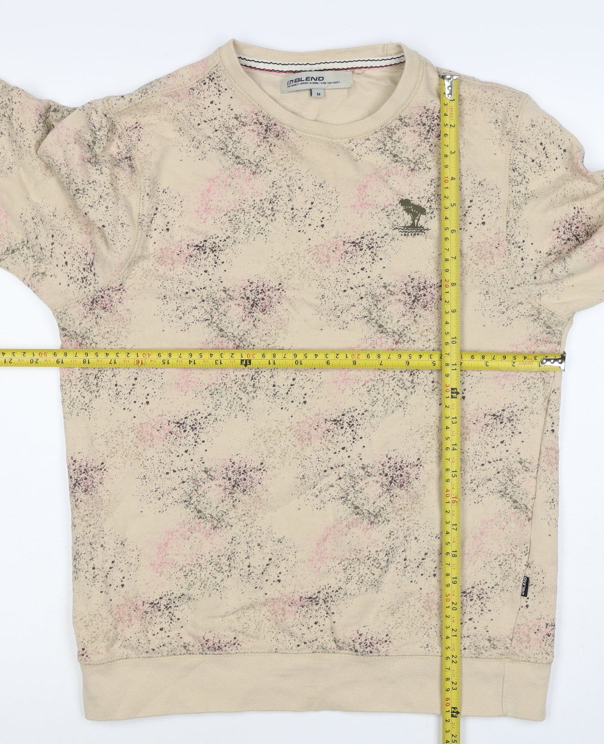 Blend Unisex Adults Beige M Pullover Sweatshirt Splatter Print