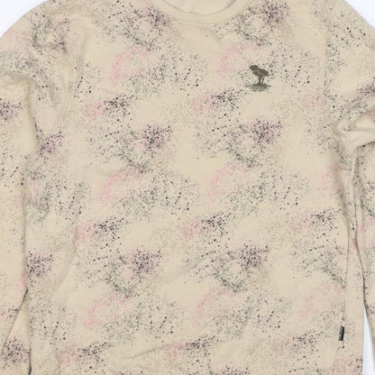 Blend Unisex Adults Beige M Pullover Sweatshirt Splatter Print